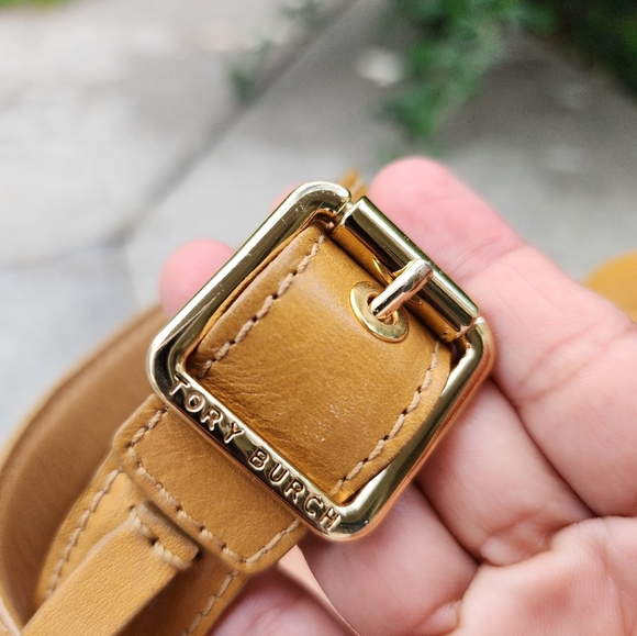 Tory BurchTory Burch Brown Leather Almita Wedge Sandals size 6 1/2 - Picture 9 of 11